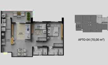 Imagem 4: Inovar Residence - 70m2 - 2 quartos - Prox. da praça Batista Campos