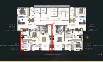 Imagem 5: Apartamento 2 quartos sendo 1 suíte á venda no Balneário Perequê, Porto Belo/SC