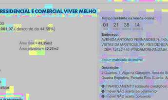 Imagem 6: Apartamento com 2 dormitórios à venda, 42 m² por R$ 69.061 - Conjunto Residencial Araretam