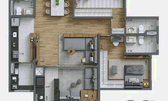 Imagem 3: Apartamento para venda com 84 metros quadrados com 3 quartos em Jardim Caravelas - São Pau