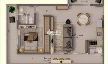 Imagem 2: Apartamento com 2 quartos disponível para venda no bairro Umuarama em Uberlândia - MG