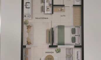 Imagem 4: Quarto e sala - Smart Sol do Costa Azul