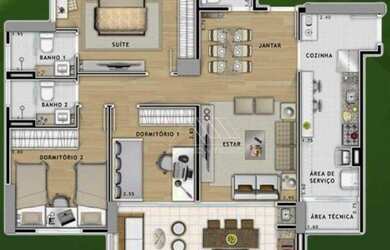 Imagem 2: 3 com suíte e terraço gourmet - R$ 925.000 - Santos/SP