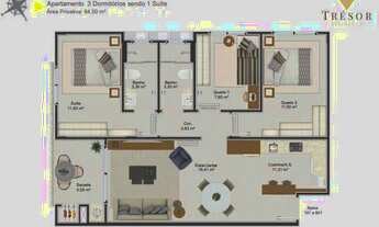 Imagem 6: Apartamento para Venda em Palhoça, Jardim Eldorado, 2 dormitórios, 1 suíte, 2 banheiros, 1