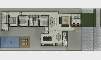 Imagem 3: Casa de condomínio térrea para venda tem 243 metros quadrados com 3 quartos