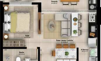 Imagem: Ágio - Apartamento Lux Cesamar 46m²