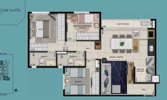 Imagem 6: Apartamento para venda tem 60 metros quadrados com 2 quartos em Jardim América - Goiânia