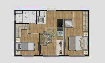 Imagem 3: Apartamento com 2 dormitórios à venda, 35 m² por R$ 188.100,00 - Cidade Satélite Santa Bár