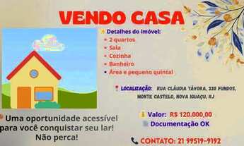 Imagem: Vendo Casa - Monte Castelo - Nova Iguaçu