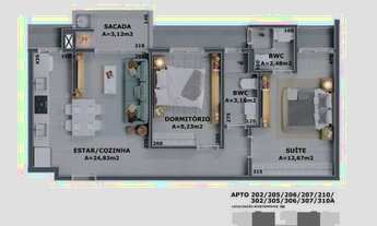 Imagem 3: Apartamento na Cachoeira de Bom Jesus - Florianópolis - SC