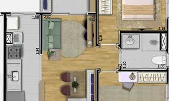 Imagem 3: Apartamento de 2 dormitórios com sacada no RNI Nações Unidas