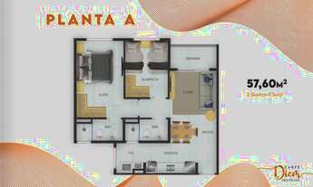 Imagem 2: Apartamento -Lançamento 57 metros com 2 quartos 1 suite