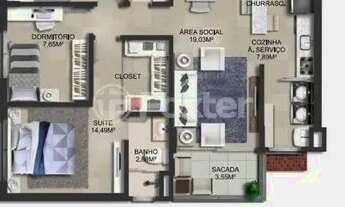 Imagem 3: Apartamento para venda com 84 metros quadrados com 3 quartos em Passo da Areia - Porto Ale