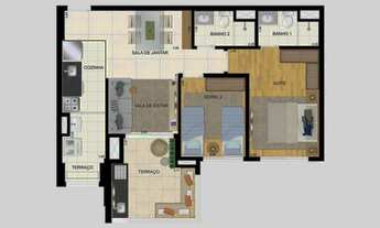Imagem 2: Apartamento para venda tem 86 metros quadrados com 3 quartos