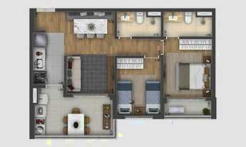 Imagem 4: CYRELA ATMOSFERA BROOKLIN 65 M 02 DORMS, 1 SUÍTE - "APENAS PAGAMENTO A VISTA&quot