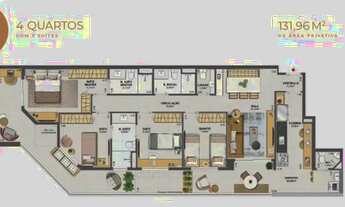 Imagem: Apartamento com 4 quartos à venda, 131
