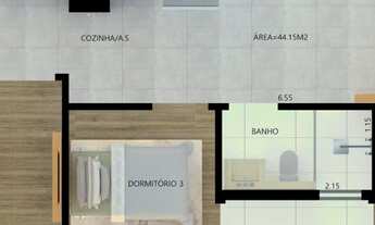 Imagem 3: Apartamento para venda possui 37 metros quadrados com 2 quartos em Cidade Patriarca - São
