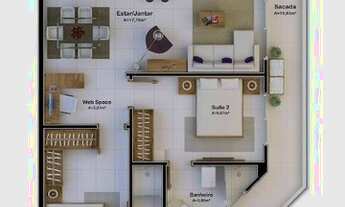 Imagem 3: Apartamento com 2 suítes para venda na Pedra Branca