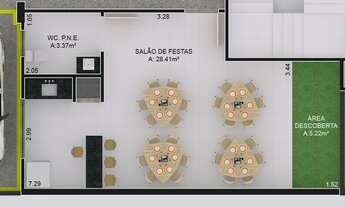 Imagem 3: Apartamento para venda tem 61 metros quadrados com 2 quartos em Bom Retiro - Joinville - S