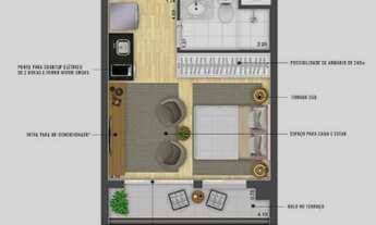 Imagem 5: Studio para venda possui 26 metros quadrados com 1 quarto em Vila Buarque - São Paulo - SP