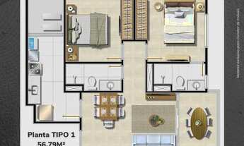 Imagem 16: Residencial Goya, 2 Quartos, 01 suíte, 57 m², excelente infraestrutura, no Rio Vermelho