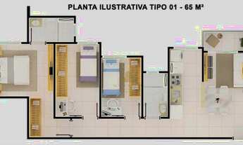 Imagem 5: Apartamento com 3 dormitórios para alugar, 65 m² por R$ 2.999/mês - Jardim Santiago - Inda