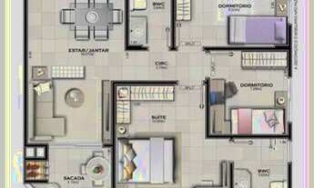Imagem 3: Apartamento para Venda em Florianópolis, Capoeiras, 3 dormitórios, 1 suíte, 2 banheiros, 3