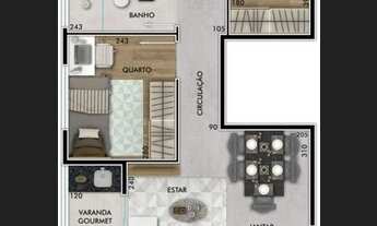 Imagem 3: Apartamento 2 dormitórios suíte e Varanda Gourmet Jardim Oriente