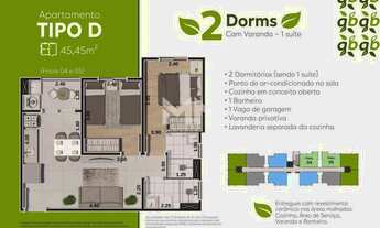 Imagem 2: Apartamento na planta à venda, 2 quartos, 1 suíte, 1 vaga, Caguassu - Sorocaba/SP