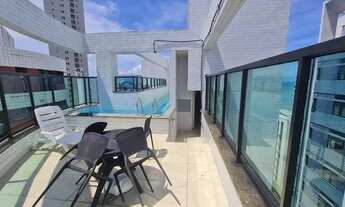 Imagem 3: Apartamento com 43 m², 1 suíte, varanda, área de lazer e vista mar