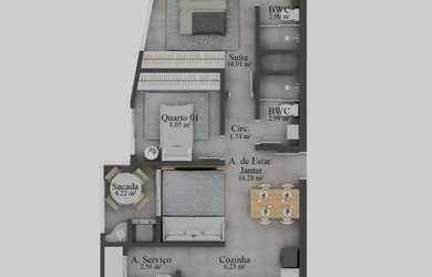 Imagem 5: Apartamentos no Centro de Santo Amaro da Imperatriz 2 e 3 quartos com suíte