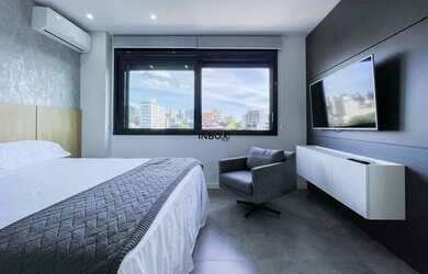 Imagem 5: Loft com 29 m² privativos, totalmente mobiliado, dormitório integrado ao living, 1 vaga