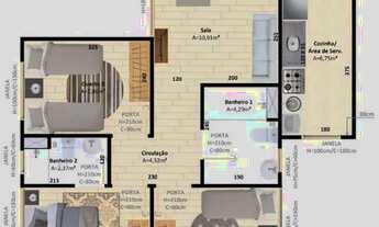 Imagem 1: Itapoã Parque R$ 1400.00 - Apto de 3 quartos (1 suite), pia mármore e armários na cozinha