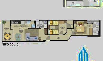 Imagem 3: Edifício Ana Mel de 01 e 02 Quartos - 72x na Praia do Morro - Guarapari - ES