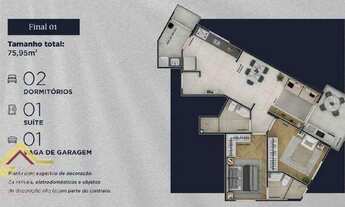 Imagem 2: Apartamento com 2 dormitórios à venda, 75 m² por R$ 496.675,00 - Vila Guilhermina - Praia