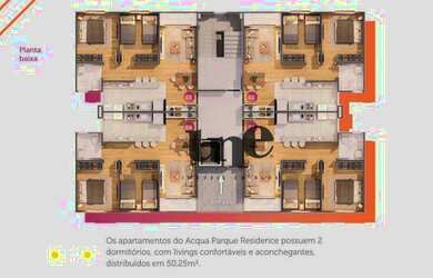 Imagem 4: Apartamento bem localizado, com 2 dormitórios, sacada e ampla área de lazer, no Acqua Parq