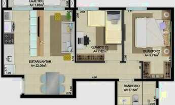 Imagem 7: Guará Village, AP. 02 Quartos, 52m², Pronto pra morar, ITBI e Registro grátis