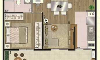 Imagem 2: Apartamento de 1 dormitório com vaga e varanda gourmet na R. Bento Freitas, Centro perto d