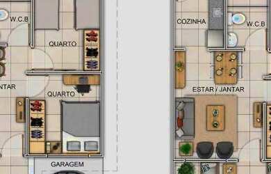 Imagem 2: 3 opções de plantas ,com e sem garagem e com quintal grande