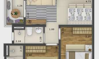 Imagem 2: Apartamento para venda com 49 metros quadrados com 2 quartos em Vila Esperança - São Paulo