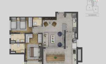 Imagem 4: Apartamento para venda tem 157 metros quadrados com 3 quartos em Jardim das Acácias - São