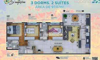 Imagem 3: Apartamento com 3 dormitórios à venda, 97 m² por R$ 640.273 - Parque Industrial - São José