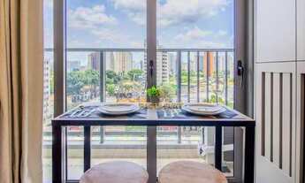 Imagem 5: Studio com os ambientes integrados com (quarto, sala, varanda, cozinha, 1 banheiro, 1 vaga