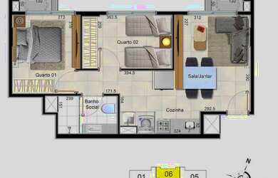 Imagem 9: Apartamento para venda tem 68 metros quadrados com 3 quartos em Samambaia Norte - Brasília