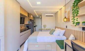 Imagem 6: Studio com os ambientes integrados com (quarto, sala, varanda, cozinha, 1 banheiro, 1 vaga