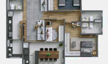 Imagem 3: Apartamento para venda possui 92 metros quadrados com 3 quartos em Jardim Caravelas - São