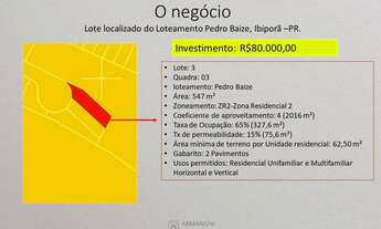 Imagem 7: Lote de 547m² localizado do Loteamento Pedro Baize, em Ibiporã -PR