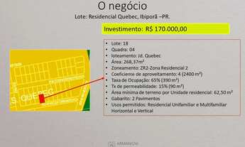 Imagem 4: Lote com área de 268,37m² no Jardim Quebec em Ibiporã/Pr