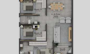 Imagem 4: Apartamentos no Centro de Santo Amaro da Imperatriz 2 e 3 quartos com suíte