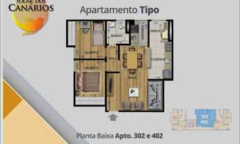 Imagem 7: Apartamento para Venda em Juiz de Fora, Vivendas da Serra, 2 dormitórios, 1 banheiro, 1 va